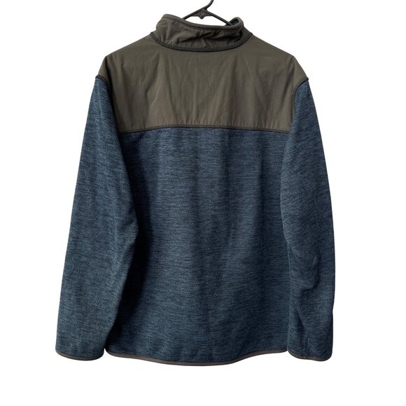 GH Bass and Co Pullover Size XL Fleece Jacket Snap Collar Navy Gray Outerwear - Picture 2 of 6